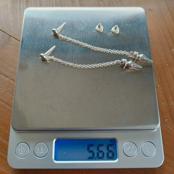 Chrome Hearts Spike Drop Earrings (Pair) 925 Sterling Silver - Picture 11 of 12